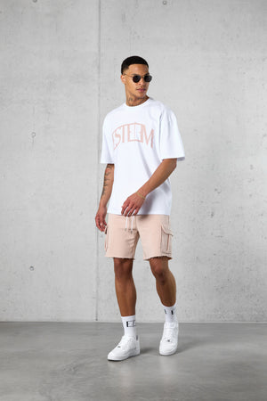 WHITE ROSE CURVE OVERSIZED TEE