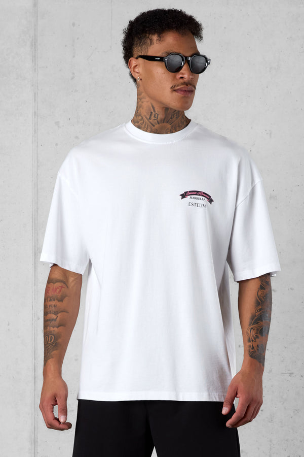 WHITE SUMMER ROMANCE OVERSIZED TEE