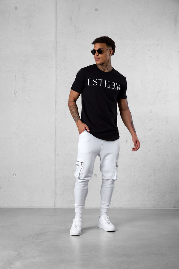 WHITE CARGO SWEATPANTS