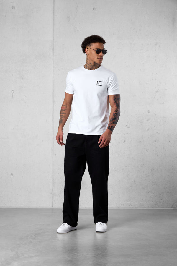 WHITE EC LOGO TEE
