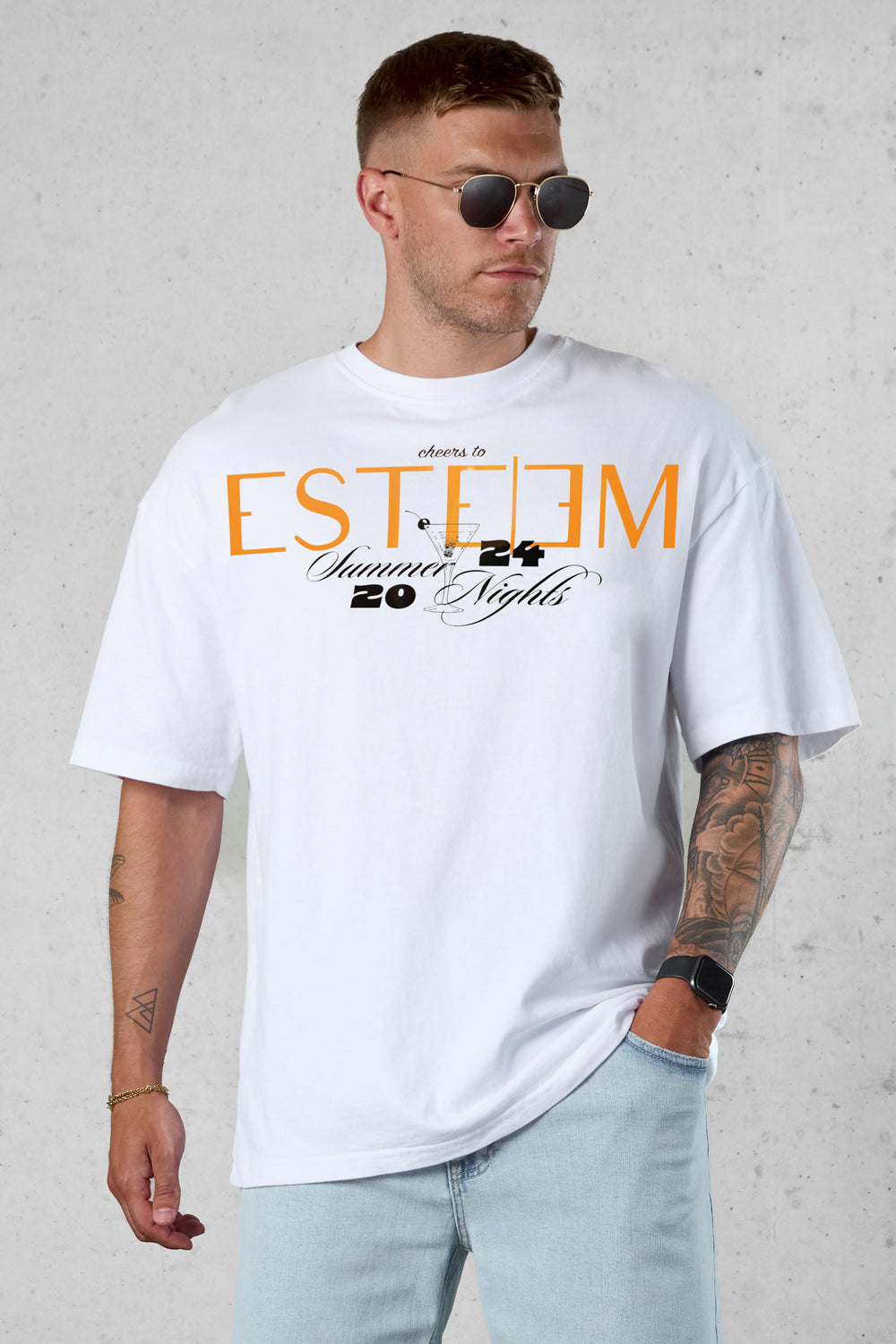 WHITE SUMMER NIGHTS OVERSIZED TEE