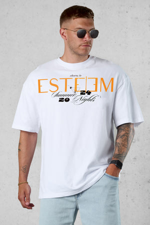 WHITE SUMMER NIGHTS OVERSIZED TEE