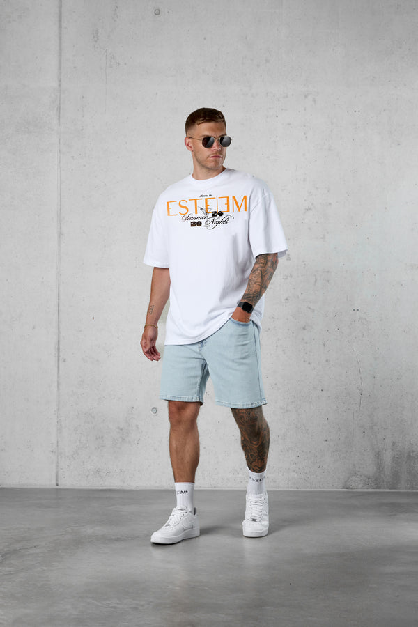 WHITE SUMMER NIGHTS OVERSIZED TEE