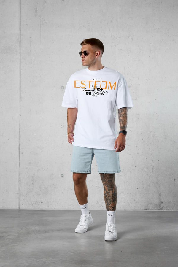 WHITE SUMMER NIGHTS OVERSIZED TEE