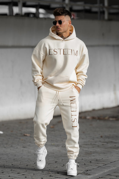 BEIGE LETTERING JOGGER
