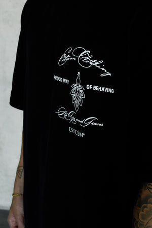 BLACK NAAG LOGO OVERSIZED TEE