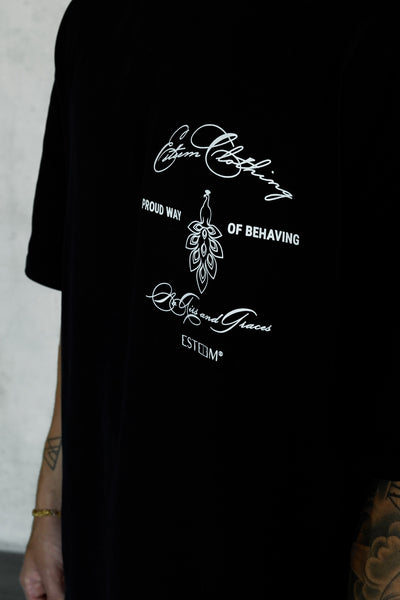 BLACK NAAG LOGO OVERSIZED TEE