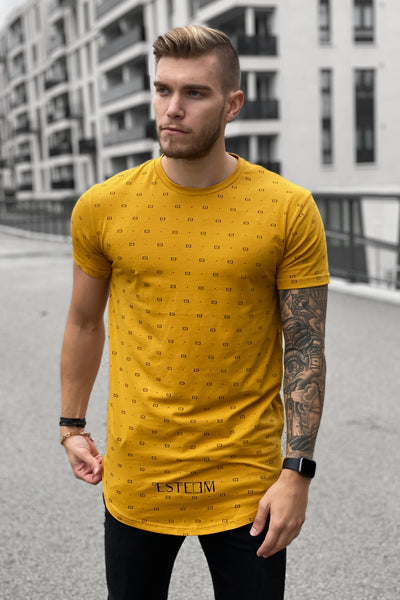 DARK YELLOW PATTERN TEE