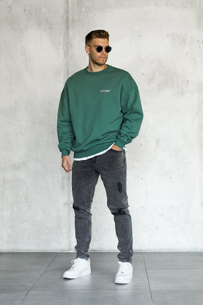 FORESTGREEN DISCREET OVERSIZED SWEATER