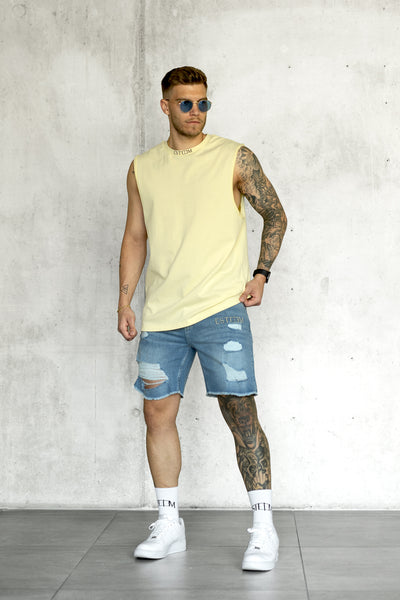 LIGHTYELLOW BASIC OVERSIZED TANK TEE