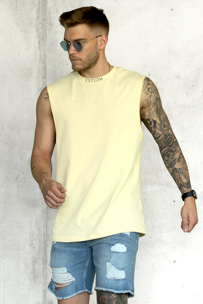 LIGHTYELLOW BASIC OVERSIZED TANK TEE