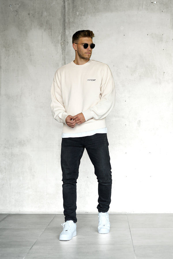 OFFWHITE OVERSIZED KNIT SWEATER