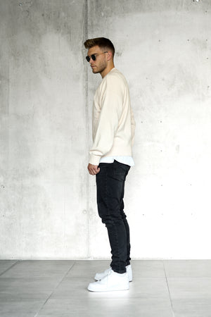 OFFWHITE OVERSIZED KNIT SWEATER