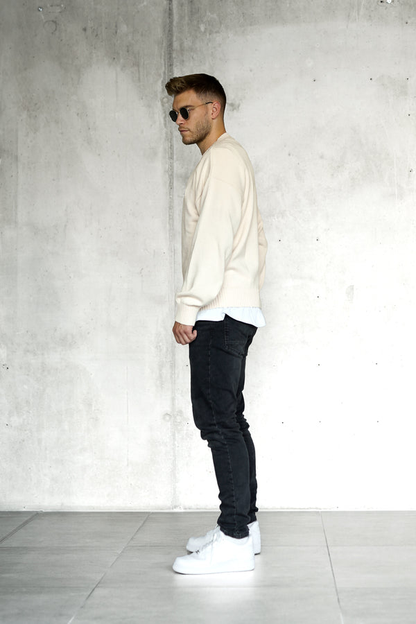 OFFWHITE OVERSIZED KNIT SWEATER