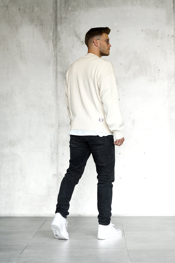 OFFWHITE OVERSIZED KNIT SWEATER