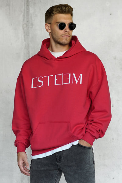 RED LETTERING OVERSIZED HOODIE