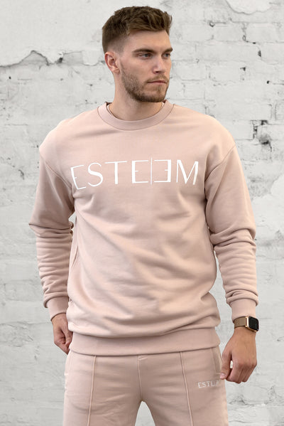 TAUPE LETTERING SWEATER