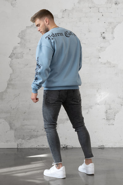 VINTAGE BLUE ECLO OVERSIZED SWEATER