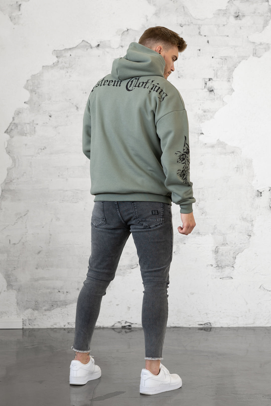 VINTAGE OLIVE ECLO OVERSIZED HOODIE