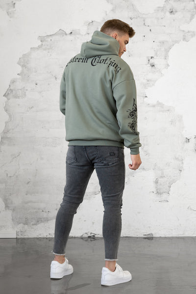 VINTAGE OLIVE ECLO OVERSIZED HOODIE