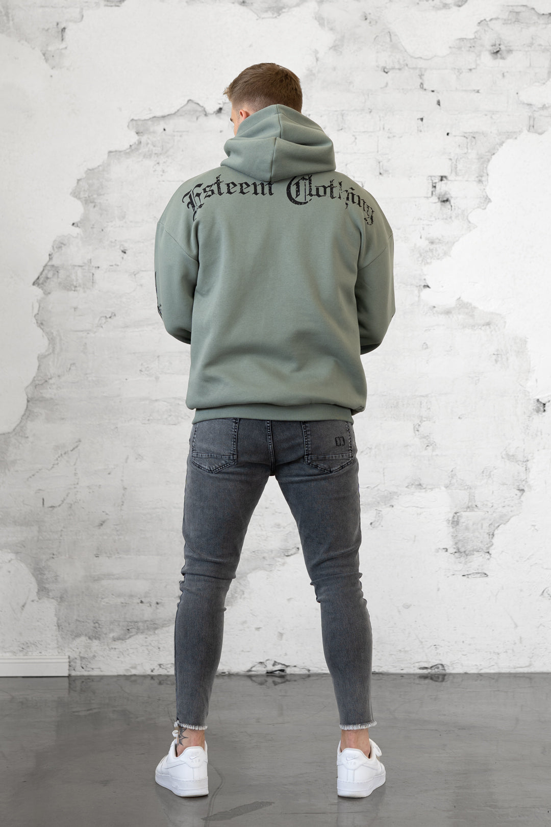 VINTAGE OLIVE ECLO OVERSIZED HOODIE