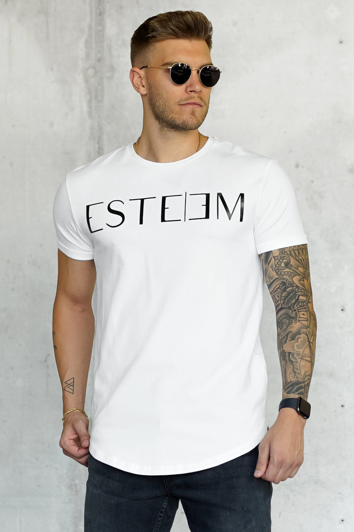 WHITE LETTERING TEE