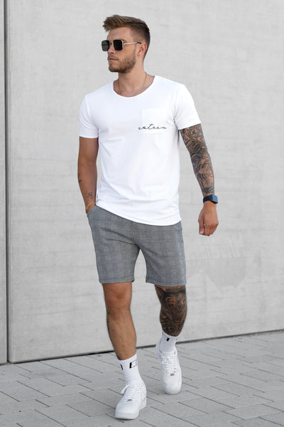 WHITE SIGNATURE POCKET TEE